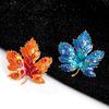 Autumn Fall Leaves Brooch Pin Vintage Rhinestone Maple Leaf Brooches Lapel Pins Thanksgiving Jewelry Accessory Gifts Unisex