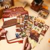 JIANWU Tiny Treasure Shop Series Vintage Coffee Bread Flower Landscape Material Collage Sticker Creative DIY Journal Stationery