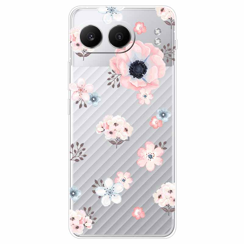 For One plus Nord 4 Case 6.74'' Flowers Transparent TPU Silicone Funda Capa for Oneplus Nord 4 Nord4 5G Soft Covers Coques bags