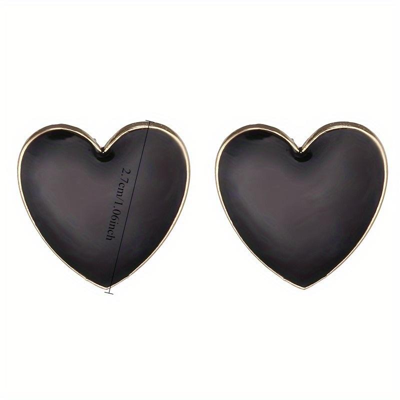 1 Pair of Fashionable and Exaggerated Epoxy Heart Earrings, Suitable for Daily Travel