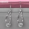 925 Sterling Silver Fashion Braided Round Earrings Wedding Jewelry
