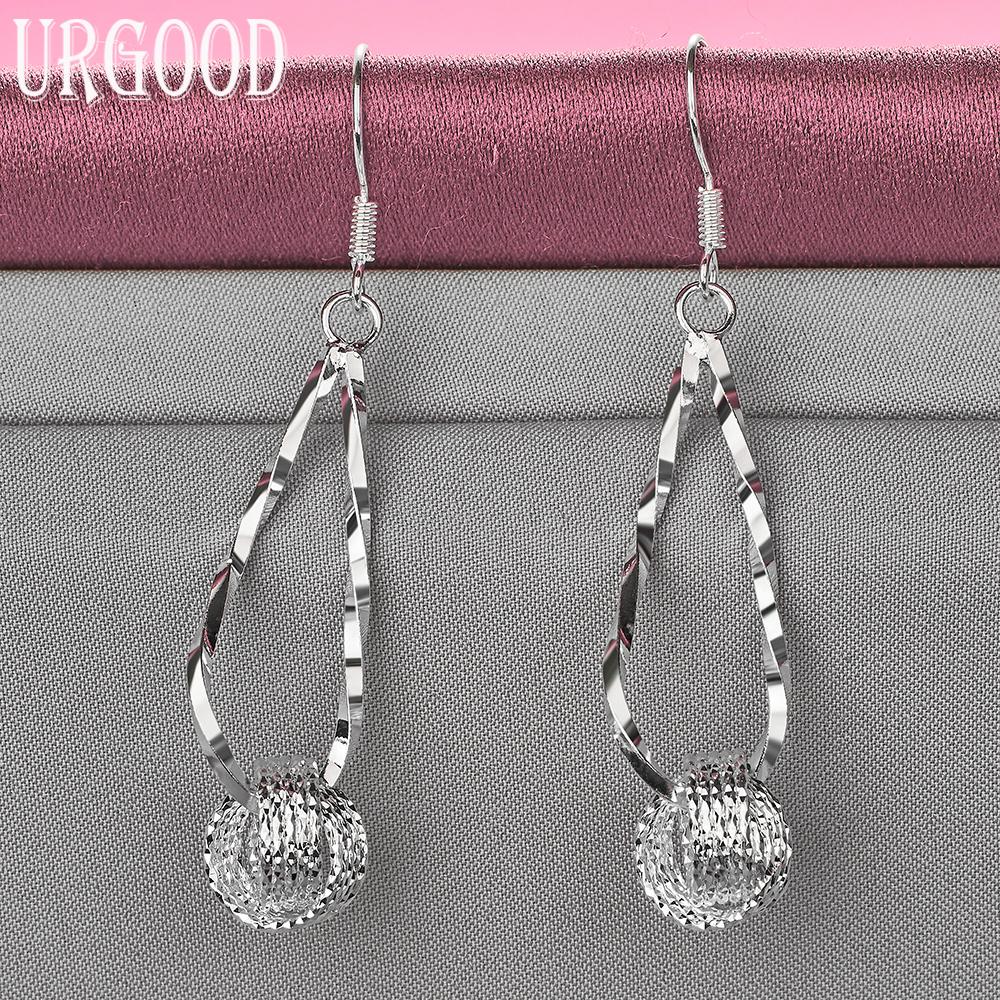 925 Sterling Silver Fashion Braided Round Earrings Wedding Jewelry