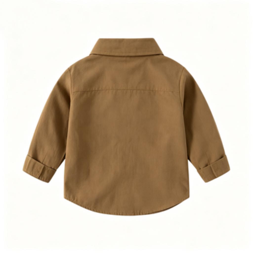 Boys' Long Sleeve Cotton Button Down Shirt Casual Comfortable Korean