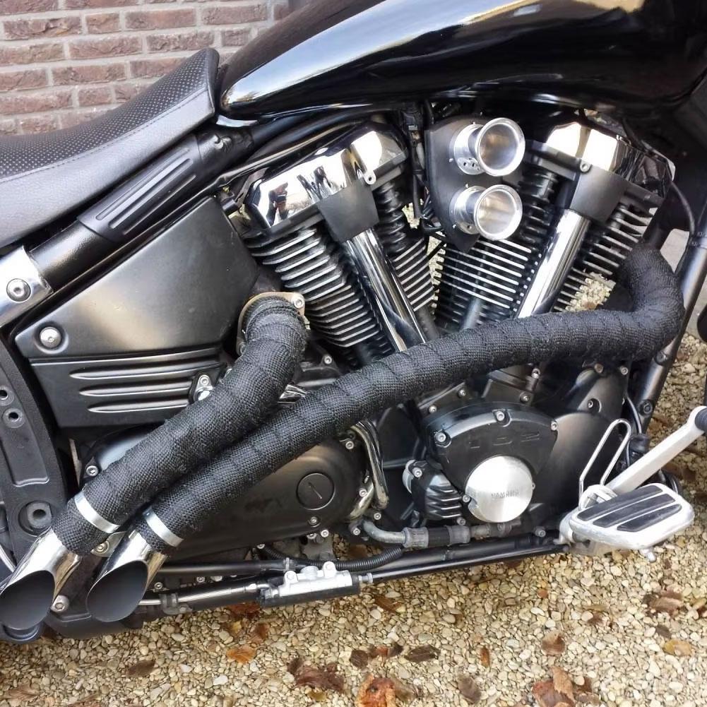 Exhaust Pipe Insulation Thermal Heat Wrap Roll 2.5cm Width Insulation Cotton Banana Cloth Motorcycle Fiberglass Tape