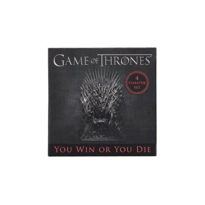 Sous-verre - Game of Thrones - Lot de 4 - Imprimé Sigils - Blanc - Taille Unique