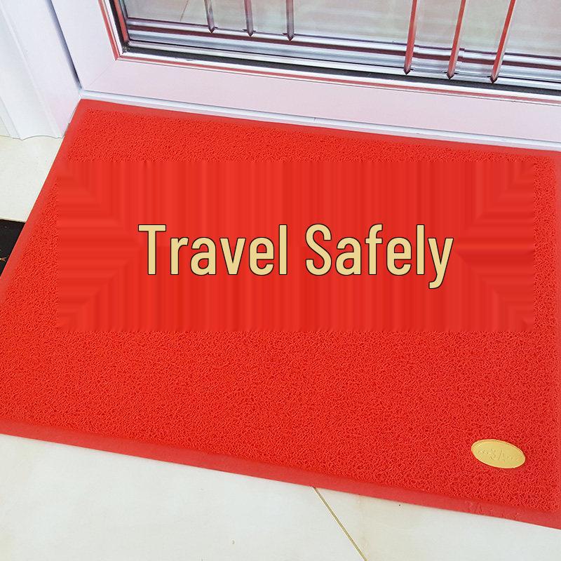 Red Welcome Doormat - Non-slip Coil for Safe Home Entrance & Exit 60*90 Extra Thick