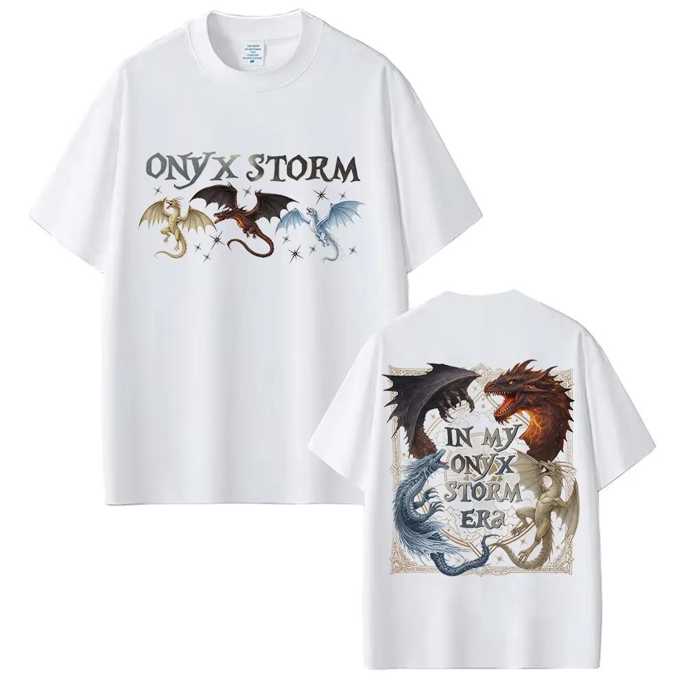 In My Onyx Storm Era 2 Fantasy Roman Drachenreiter T-Shirt Basgiath Kriegsakademie Vierte Schwinge Vintage reine Baumwolle Herren Damen T-Shirt