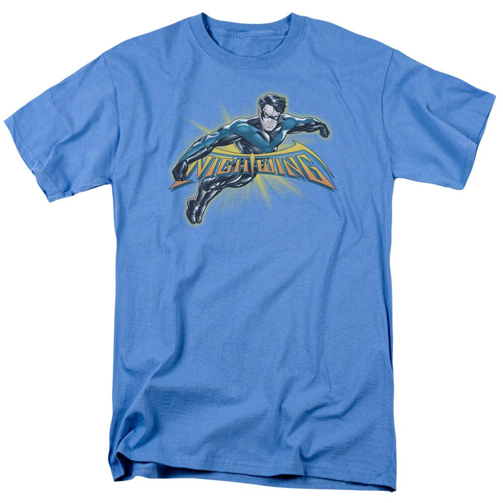 26 Nightwing Nightwing Burst T Shirt Mens Licensed Robin DC Comic Tee Carolina Blue Unisex T-Shirt M