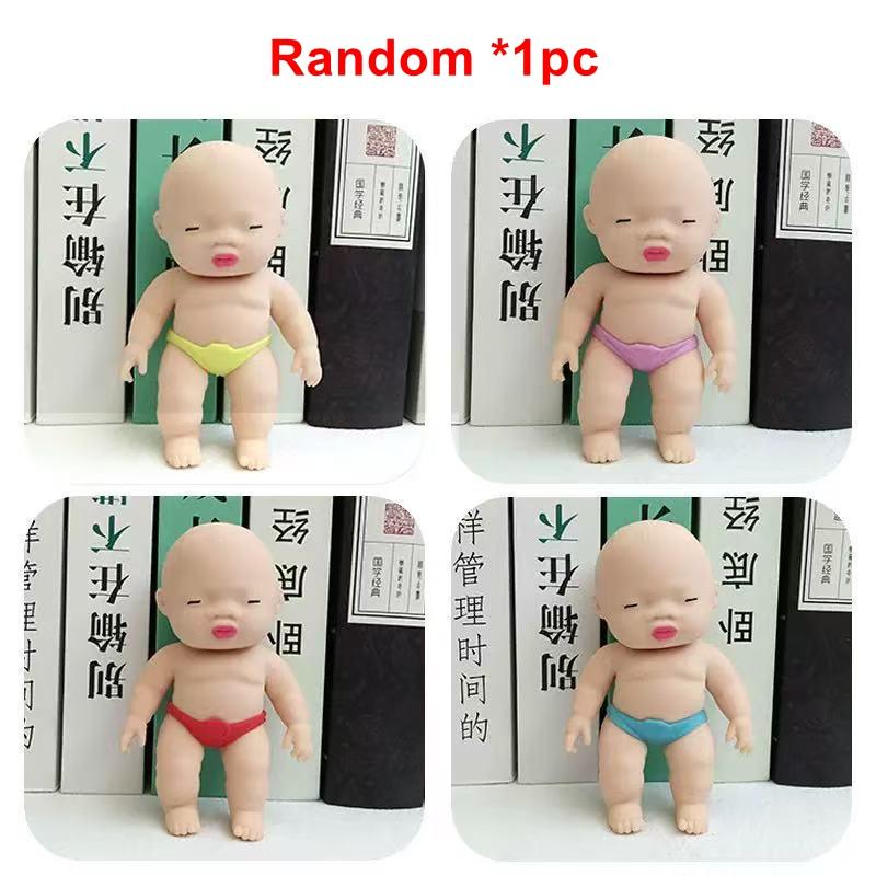 

Funny White Black Doll Squishy Toys Simulation Baby Squeeze Fidget Toy Decompression Props Stress Relief Novelty Toy Gifts