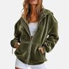 European and American Golden Velvet Hooded Sweater Autumn and Winter Loose Zipper Cardigan Jacket Casual Top