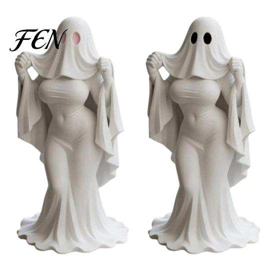3D Printed Figurine Ghost Lady Ornament, Durable PLA Printing Halloween Figure, Smooth Surface Collectible Full of Mystery Collectible, for