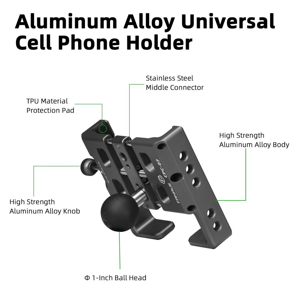 FANAUE Smartphone Holder headset support car mobile cell phone cradle motorcycle 1Inch universal ball fishfinder For Ram