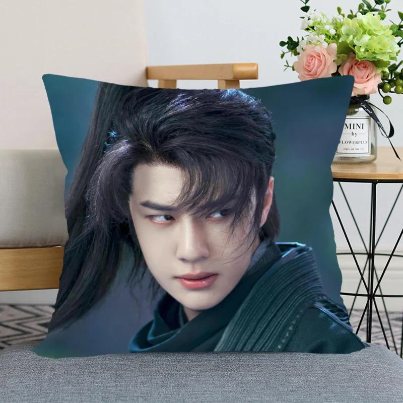 Wang Yibo Pillow Case Chen Qingling For Home Decorative Pillows Cover Square Zippered Satin Fabric Pillowcases 45X45Cm