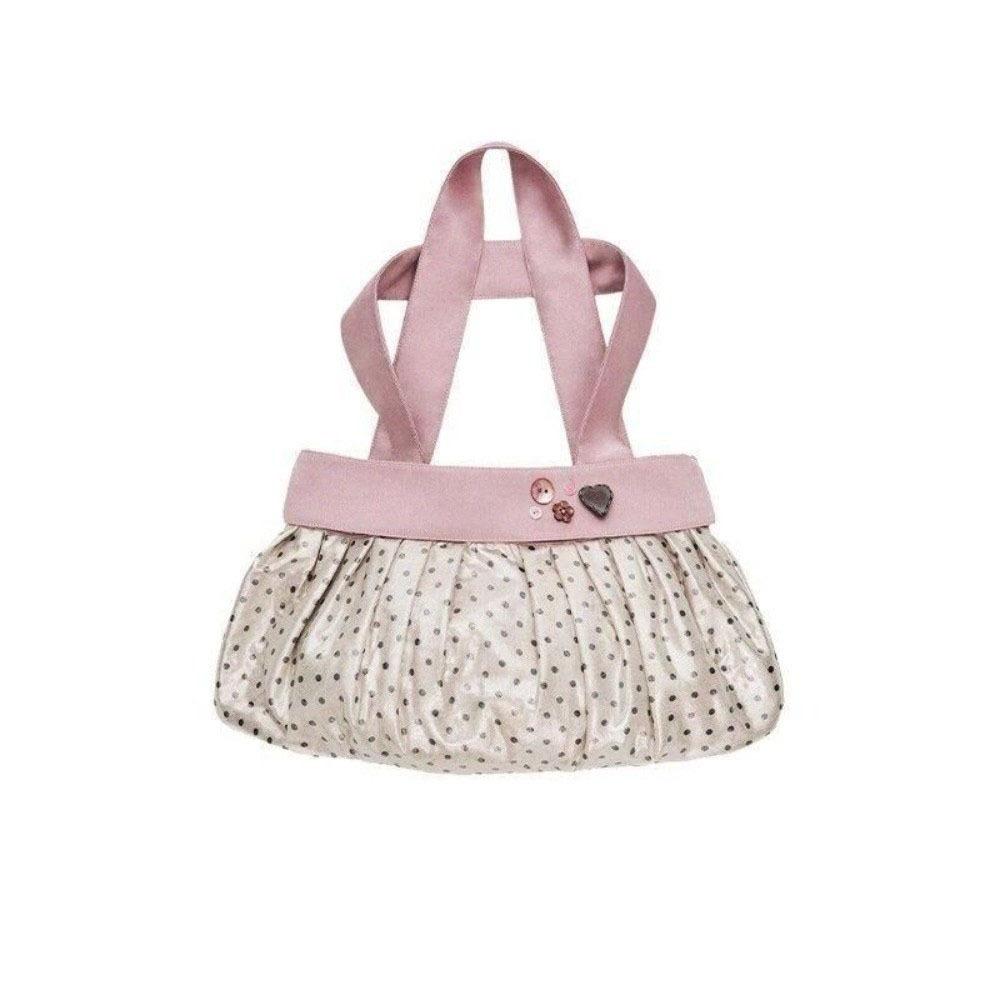 

Fairycore Style Polka Dot Shoulder Bag Contrast Color Printing Handbag Canvas Tote Bag Ladies розовый