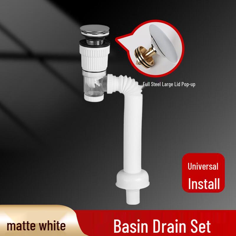 

OEING Universal Sink Drain Pipe with Pop-up Waste