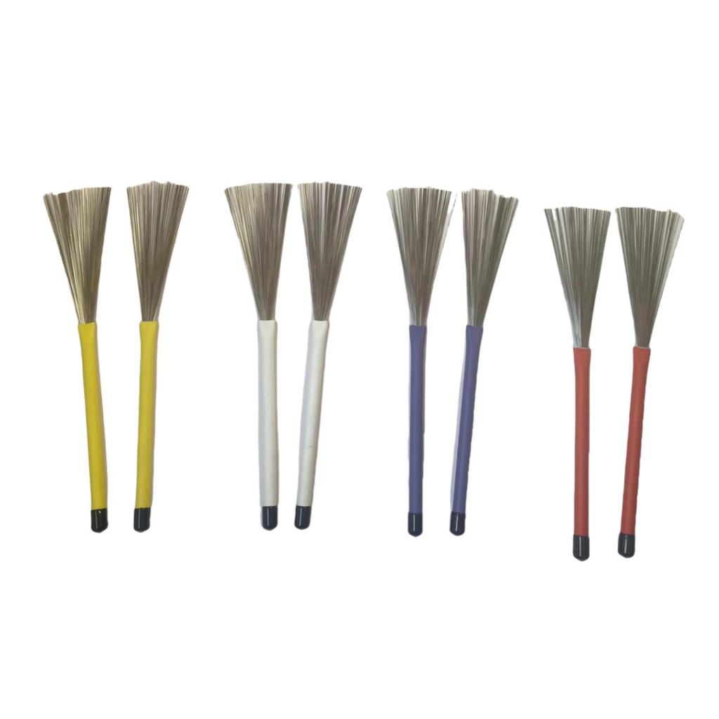 Percussion Accessories: Box Drum Sticks & Retractable Steel Wire Brushes