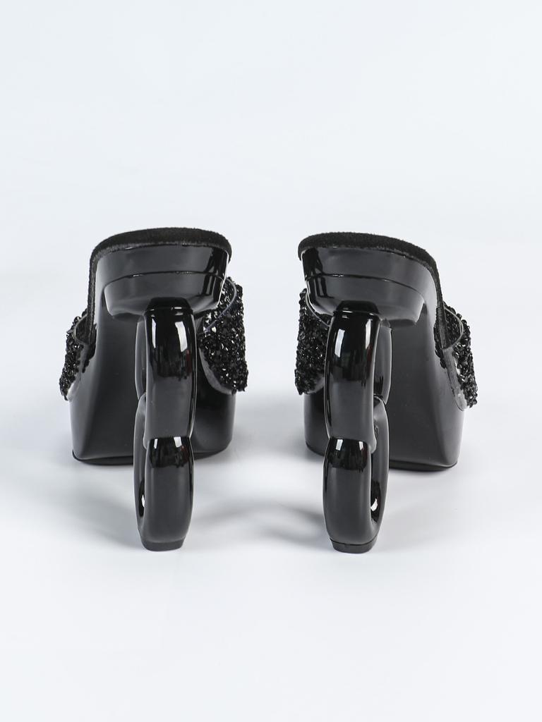 2025 neue 12CM Mode Hochzeit Sexy Auto Modell Transparent Nachtclub Kristall Quadratischen Kopf Nicht-slip Hausschuhe LFD-1988-Q8