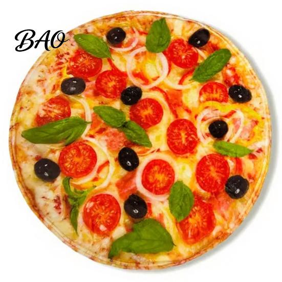 Fun Blanket for Movie Night Round Food Blanket, Realistic Themed Throw 59 Inch Novelty Waffle Pizza Burrito Donut Wrap, Soft Cozy Home Sofa Bed Travel