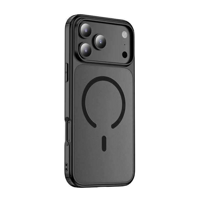 Custodia Magnetica Premium Opaca Antiurto per IPhone 17 Air 16 15 14 Plus Pro Max Copertura Corazza Robusta con Sensazione di Pelle