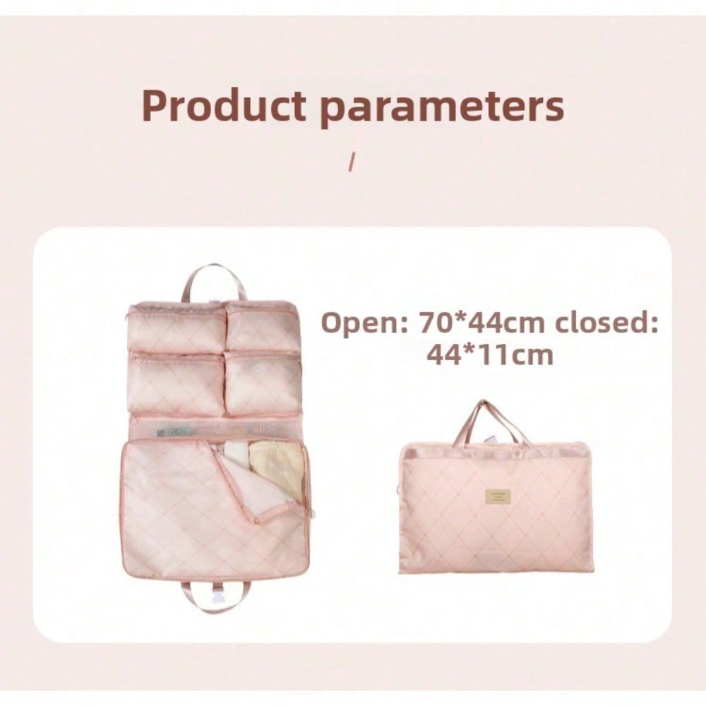 Hangable Grid Clothing Storage Bag Travel Storage Bag Multifunctional Going Out Clothes Sub-Packaging And Finishing Bag