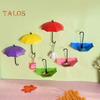 Crochets muraux pour parapluie, porte-monnaie, porte-clés, installation simple, multicolores, polyvalents, adhésifs 3D, décoratifs