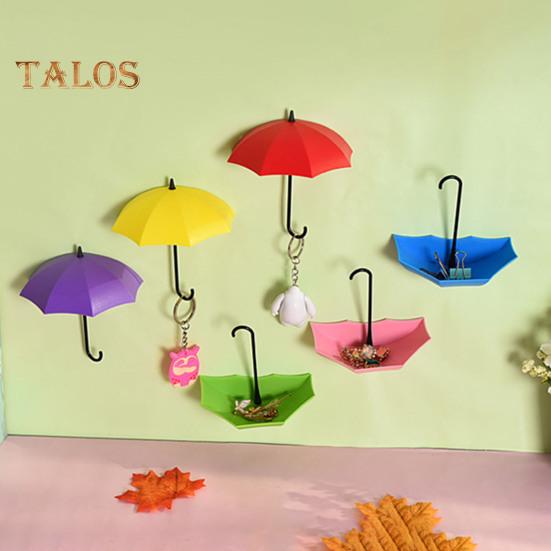 Umbrella Wall Hooks Purse Key Hangers Simple Installation Multi-Color Versatile 3D Adhesive Decorative Hanging Hooks