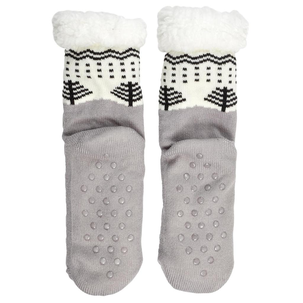 Calzini Invernali Sherpa Con Fantasia Taglia 39-42 Grigio