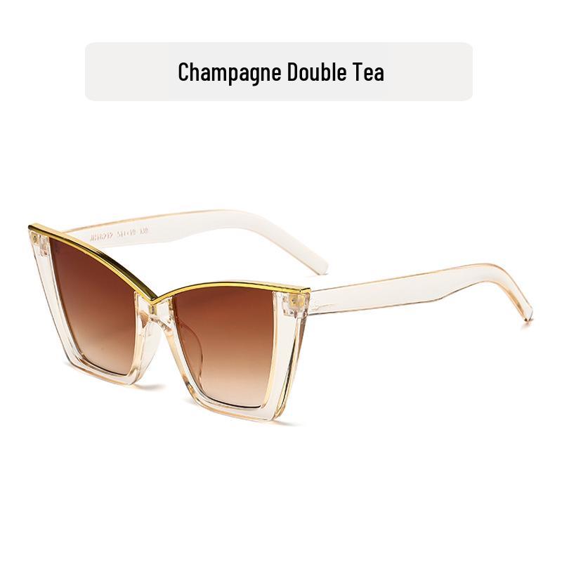 Cat-Eye Metal-Rimmed Women's Sunglasses - Trendy European/American Hip-Hop Style