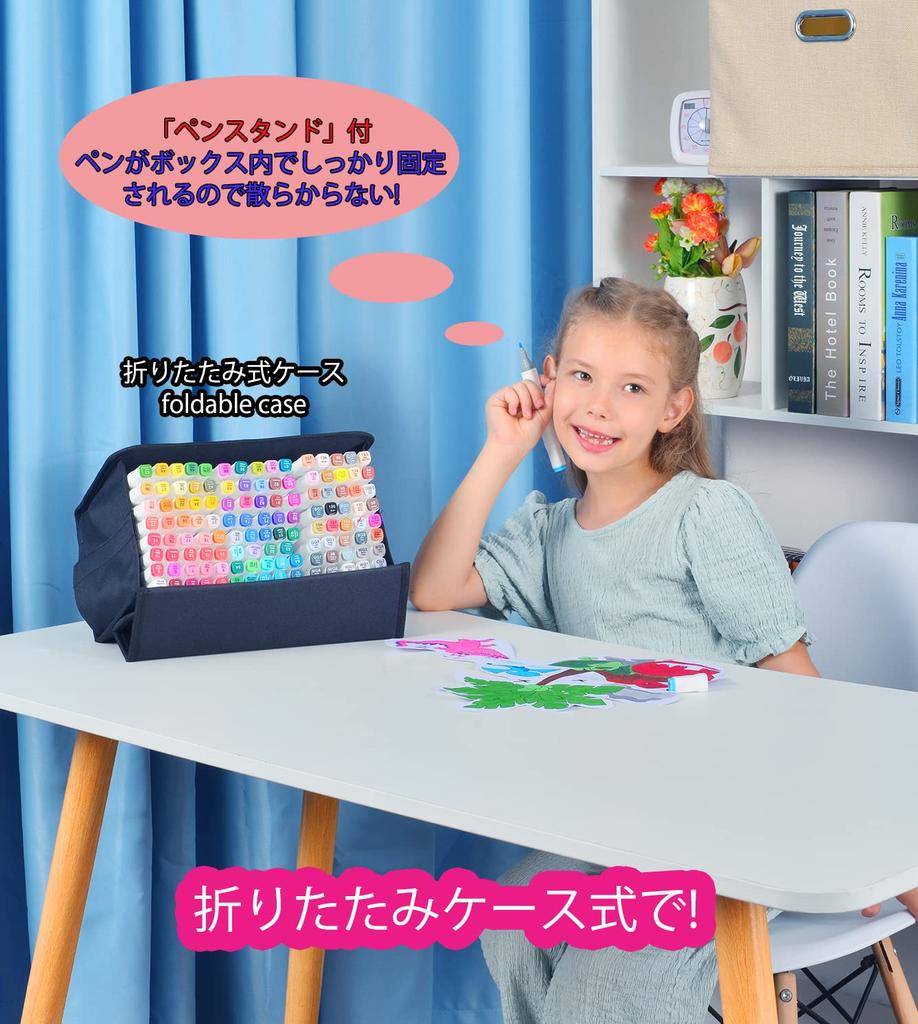 Sanjoki Markörpennor 120 Breda och Fina Hobbykonst med Förvaringsfodral Set, Färger, Dubbelsidiga, Tillbehör,