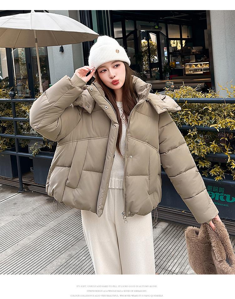 Women’s Short Hooded Windproof Thicken Warm Winter Bubble Jacket