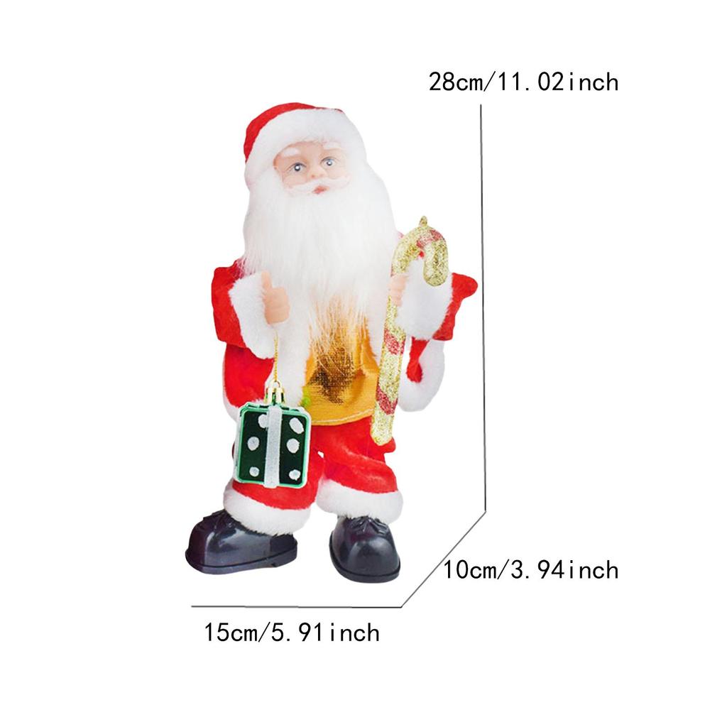 Electric Santa Claus Toy Christmas Santa Ornament, Funny, Boys Girls Creative with Musical Christmas Decor for Holiday Party