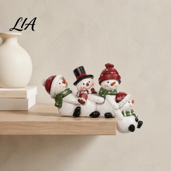 Unique Creative Holiday Gifts Christmas Table Edge Sitter Figurine, Tug of War Hanging Character Decor, Snowman Handcrafted Seasonal Desk Decor Gnome