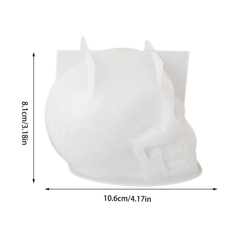3D Skull Silicone Candle Molds Halloween Skull Decoration Crafts Epoxy DIY Desktop Ornament Decorative Skull Silicone Mold
