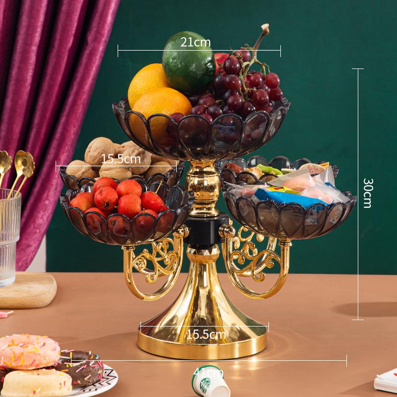 Rotating Multi-layer Fruit and Snack Bowl - Elegant, Durable for Living Room