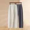Women's 2025 High-Waist Velvet Wool Wide-Leg Pants for Autumn/Winter