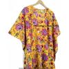 Indian Yellow Long Floral Print Cotton Hippie Maxi Women Nightwear Caftan Dress CKFTN-SCRN-FULL-BUYIT-078
