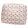 Floral Quilted Cotton Travel Makeup Bag Set – Portable, Large Capacity, 3-Piece