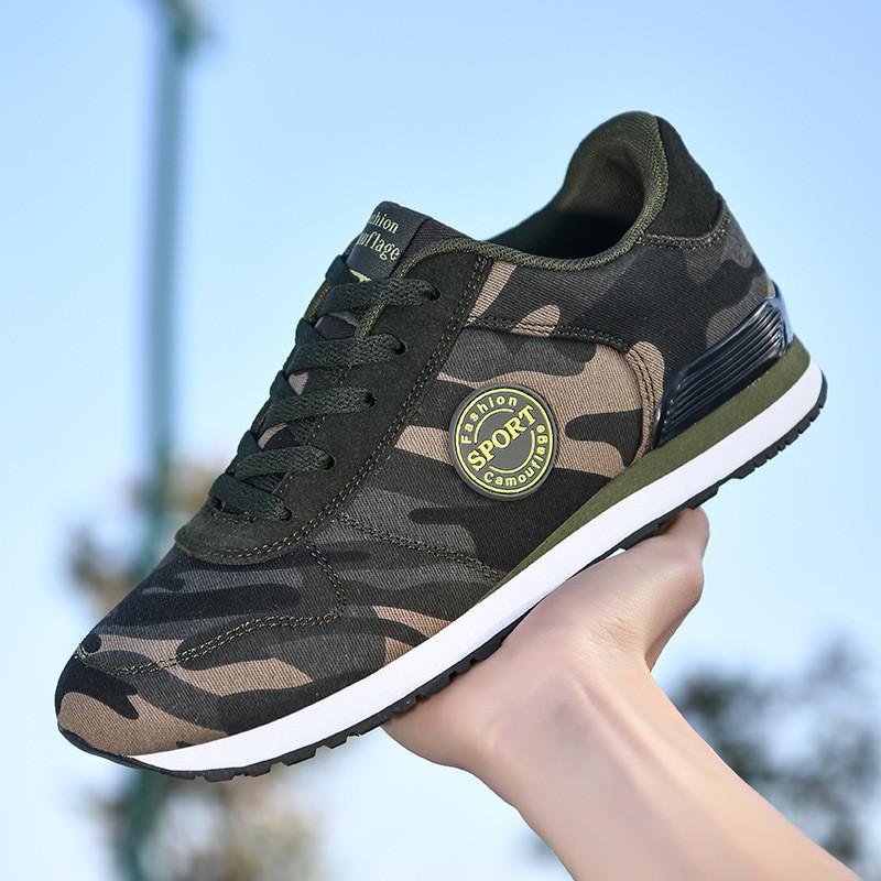 Women Outdoor Canvas Casual Camouflage Shoes Thick-Soled Lace-Up Shoes