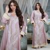 AB330 Sequin Embroidered Abaya: Elegant Middle Eastern Women's Home Leisure Wear