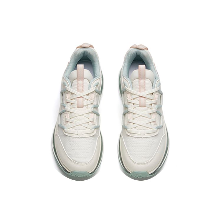 Anta Comfortable And Durable Low-Top Running Shoes Women Sneakers White Green 922145501-1