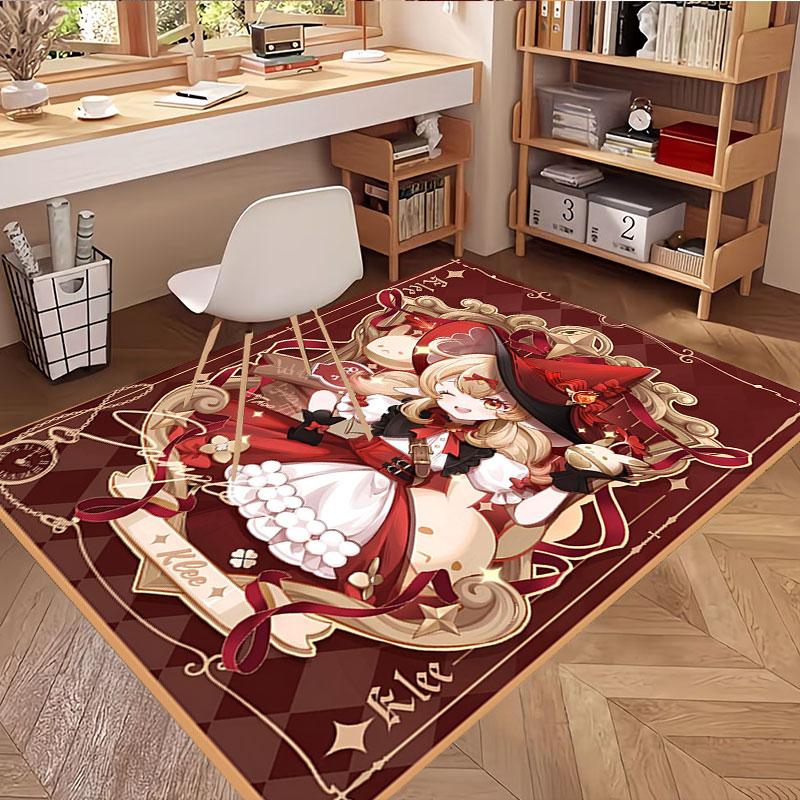 Genshin Impact Print Rug, Washable Floor Carpet, For Entryway Dorm Laundry Room Office Study, Home Decor Birthday Christmas Gift