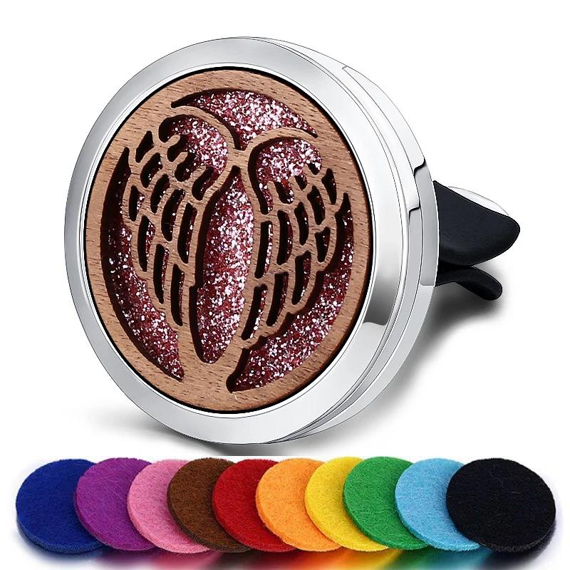 Refillable Car Air Freshener Smell Natural Wood Perfume Diffuser Clip Auto Vent Freshener Decoration Interior Accessories