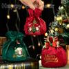 Christmas Velvet Cloth Gift Bag Christmas Atmosphere Storage Pouch Supplies for Holiday New Year Party Gift Packaging