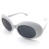 [Gafas Gafas Gafas] Diseñado para personas japonesas Gafas de Sol Redondas Grunge, Ovaladas, Grandes, Montura Grande, Blancas 673-wh