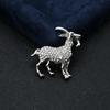 Year of The Sheep Goat Rhinestone Brooch Unisex Shiny Fashion Pin Beautiful Jewelry for Women Clothing Accessories