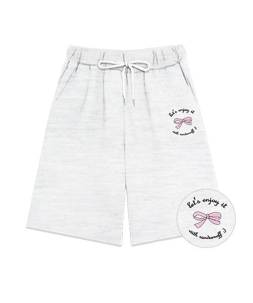 RANDOMOFF My Heart Ribbon Knee-Length Shorts [2 Colors]