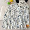 Cloud Cotton Cartoon Pajama Set: Long Sleeve Cardigan and Pants for Women