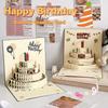 With Envelope 3D Happy Birthday Card Folding Birthday Cake Card Gift Message Cards  Birthday Party