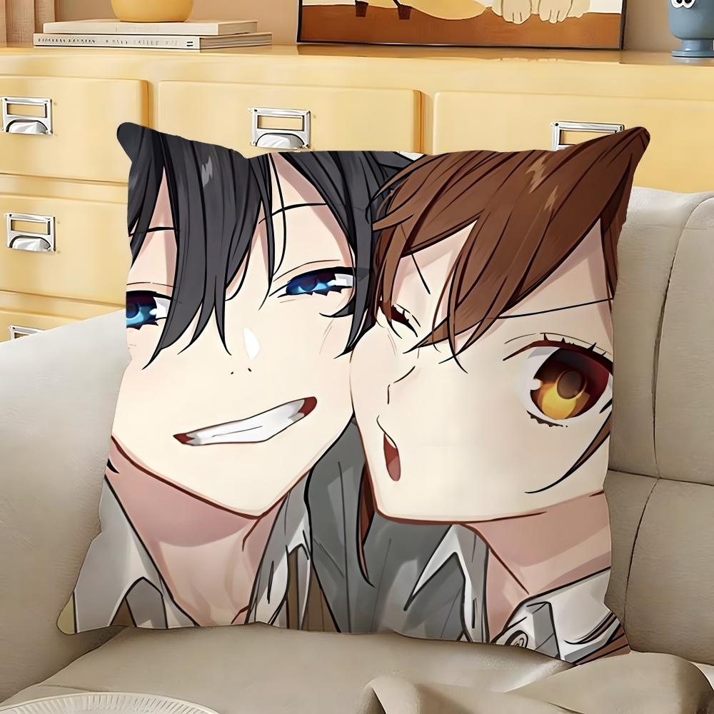 Anime cartoon Horimiya Cushion Cover Soft Durable Reversible Pillow Cover Home Car MultiScene Daily Comfort Pillowcase