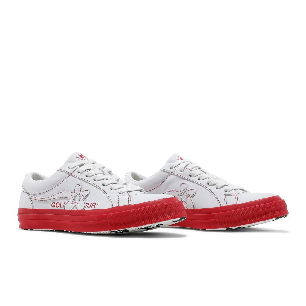 Converse One Star Ox 'Racing Red' (Unisex) White / Antique White / Racing Red Skate Shoes 164026C